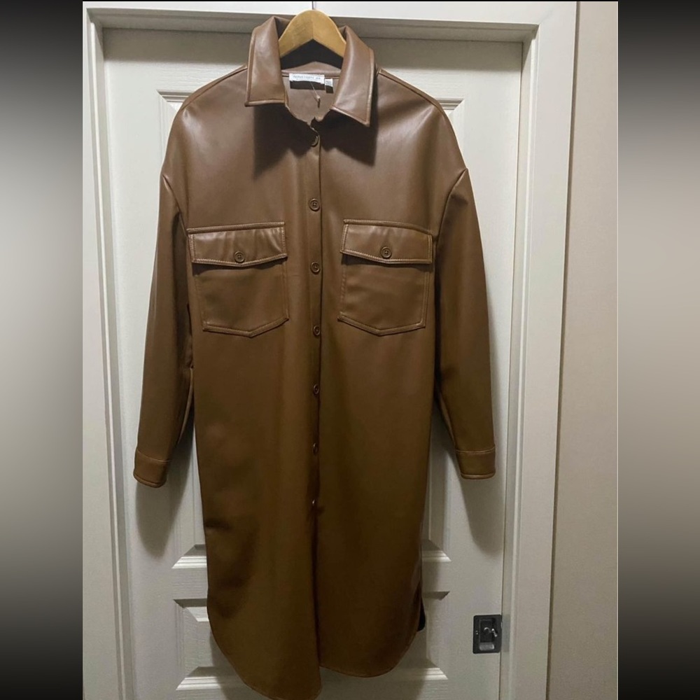 Vegan Leather Shacket | Nineteen 44 | Size Medium